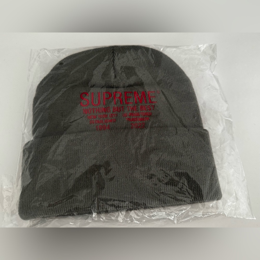 SUPREME Nothing But Beanie Cap Grey FW22 Supreme New York 2022 Brand New DS